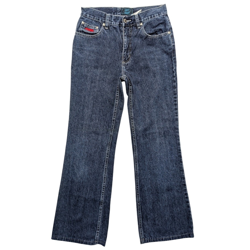 Vintage Steve Madden Jeans Womens 5/6 Blue Dark Wash Wide Leg Flare High Rise